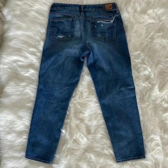 American Eagle perfectly distressed boy crop jean | 4 Button Fly - Picture 2 of 7